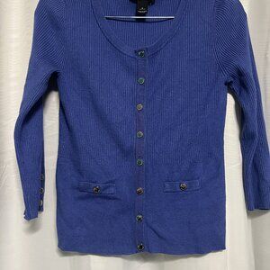 White House Black Market Ribbed Knit Cardigan | Polished Capsule Staple | Size S